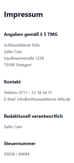 Impressum – Angaben gemäß § 5 TMG